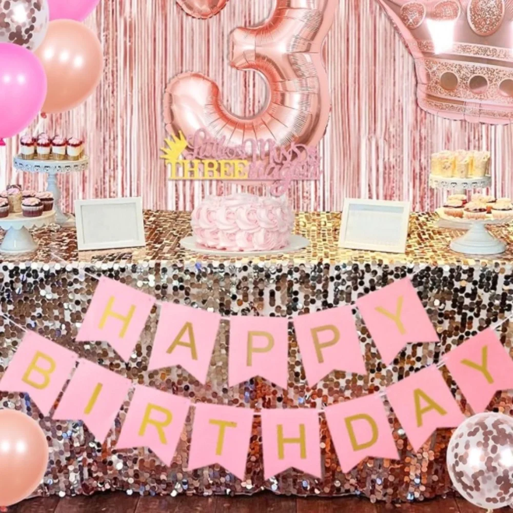 NEW Birthday Pink Little Miss Threenager Sash banner